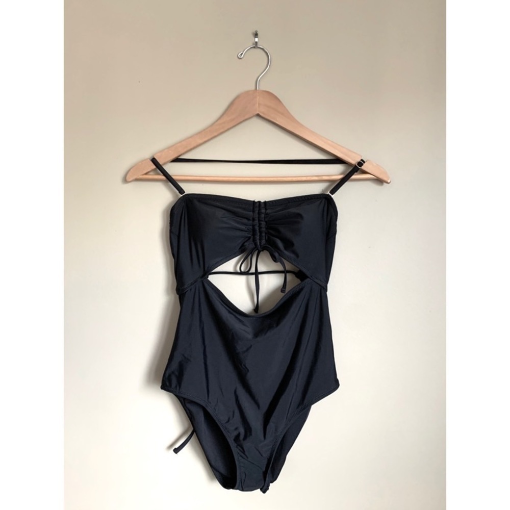 NWT ANTHROPOLOGIE Black Cutout One-Piece Swimsuit